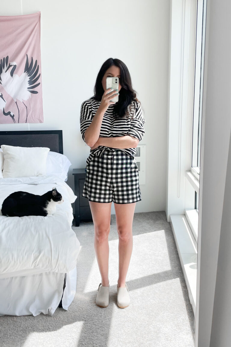 Mixing Stripes with Gingham is a Fun Summer Combo