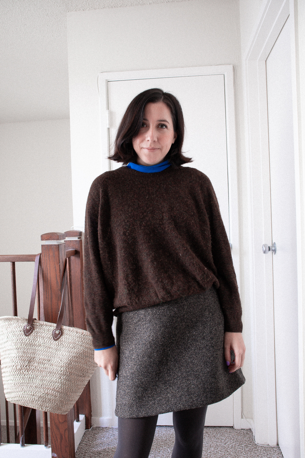 Colorfully Classic - Madewell sweater, J.Crew turtleneck, Cos wool mini skirt