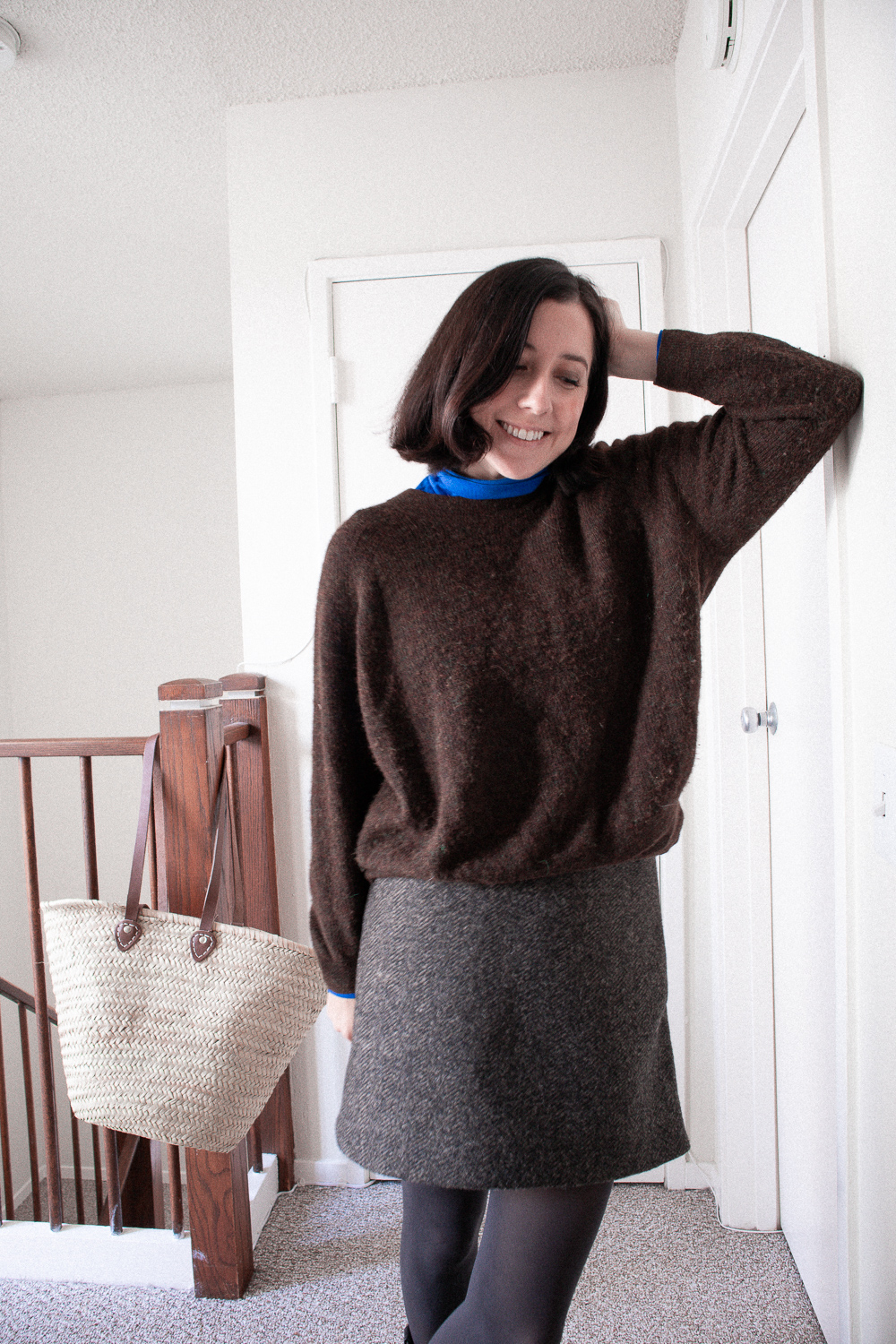 Colorfully Classic - Madewell sweater, J.Crew turtleneck, Cos wool mini skirt